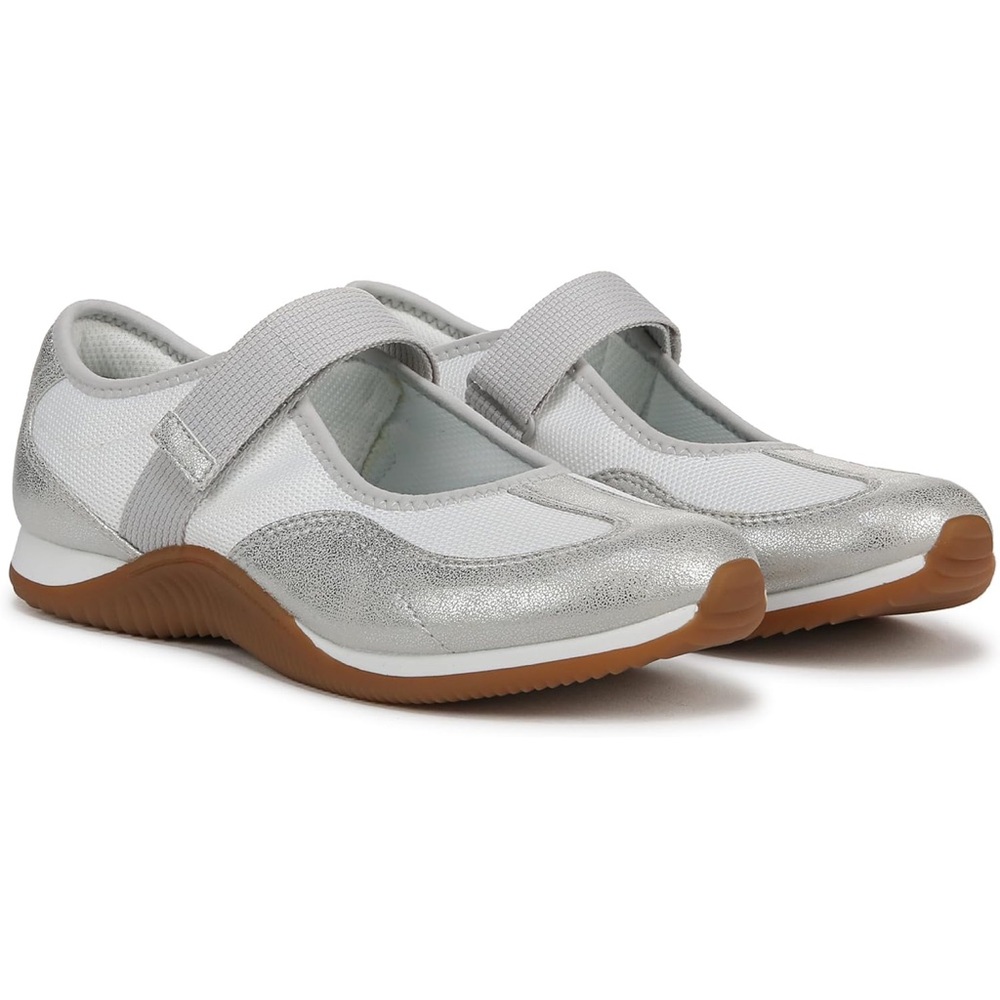 Dr. Scholl's Silver and White Athletic Shoes